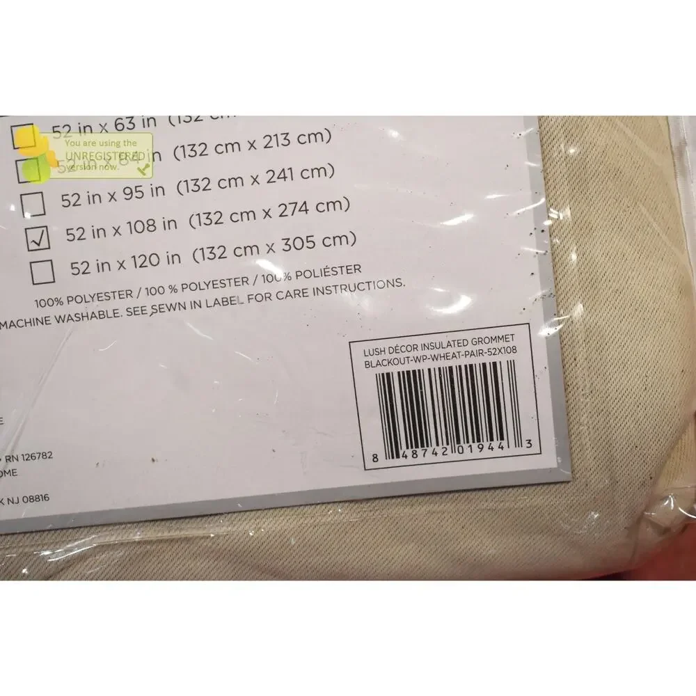 Lush Décor Set of 2 Insulated Grommet Top Blackout 52x108 Curtain Panel Neutral#